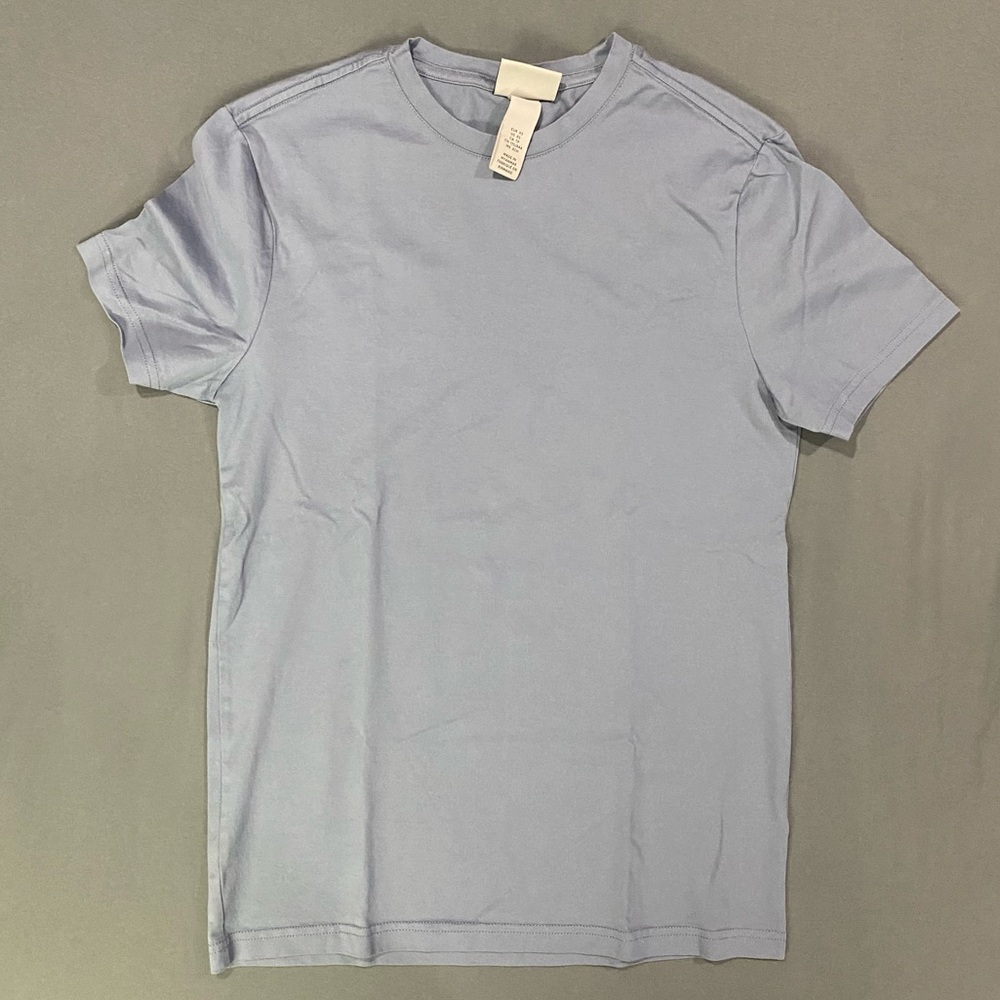 H&M dusty blue cotton crewneck t-shirt
